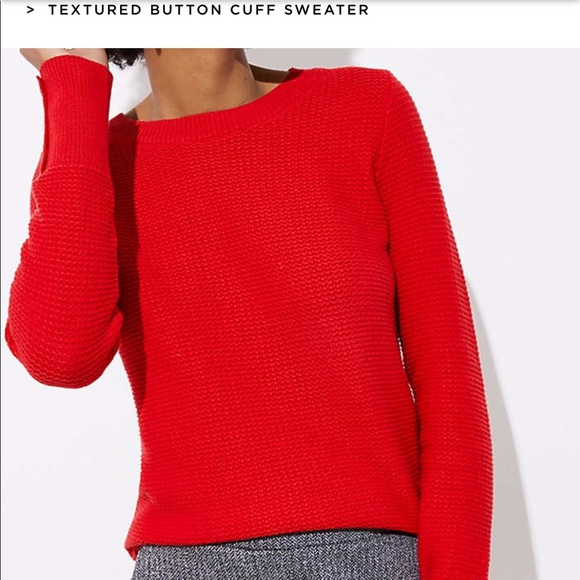 NWT Loft Textured Button Cuff Sweater - Picture 3 of 5